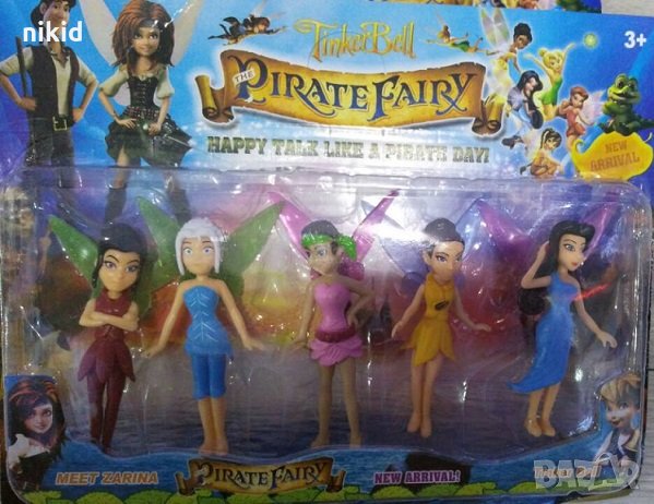 4 бр Tinker Bell Феи феички Пирати зън зън камбанки камбанките пластмасови играчки фигурки PVC торта, снимка 2 - Фигурки - 22109465