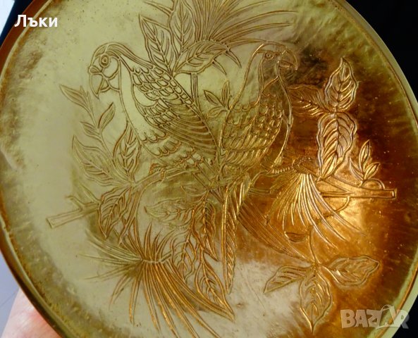 Висока бронзова фруктиера с папагали 430 гр. , снимка 4 - Антикварни и старинни предмети - 25262172