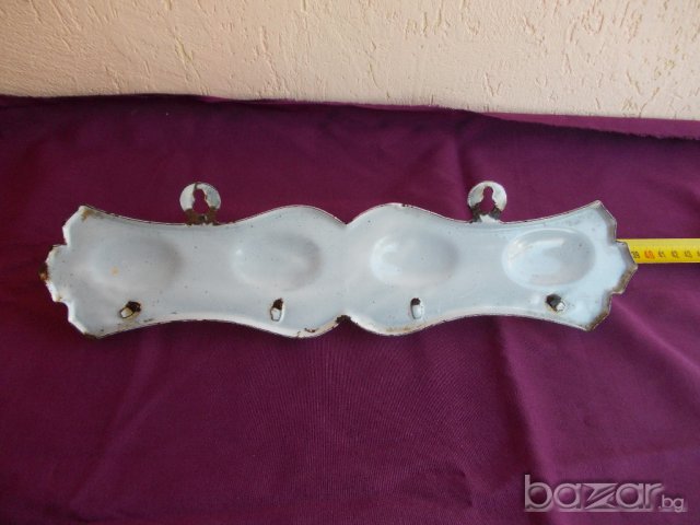 Стара емайлирана закачалка , снимка 2 - Антикварни и старинни предмети - 15191869