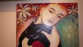 Картина "Момиче с котка", снимка 4