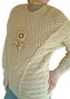 Дамски вълнен пуловер 100% вълна, снимка 1 - Блузи с дълъг ръкав и пуловери - 23494619