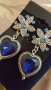 Обеци със сини камъни , снимка 2