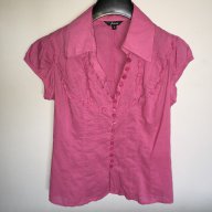 STRADIVARIUS дамска риза  оригинална, с КЪДРИЧКИ, размер S slim fit, много фина материя, 100% памук., снимка 1 - Ризи - 11098226