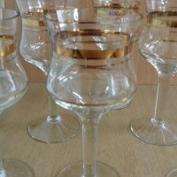 Стъклени чаши с златен кант, снимка 8 - Антикварни и старинни предмети - 25547637