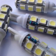 Т10 W5W CAN BUS ERROR FREE мощни LED светодиодни крушки 5050 12v кола, снимка 1 - Аксесоари и консумативи - 11848754