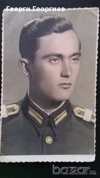 Стара антикварна снимка, кабинетна фотография на подполковник от българската армия, дебел картон, ун, снимка 1