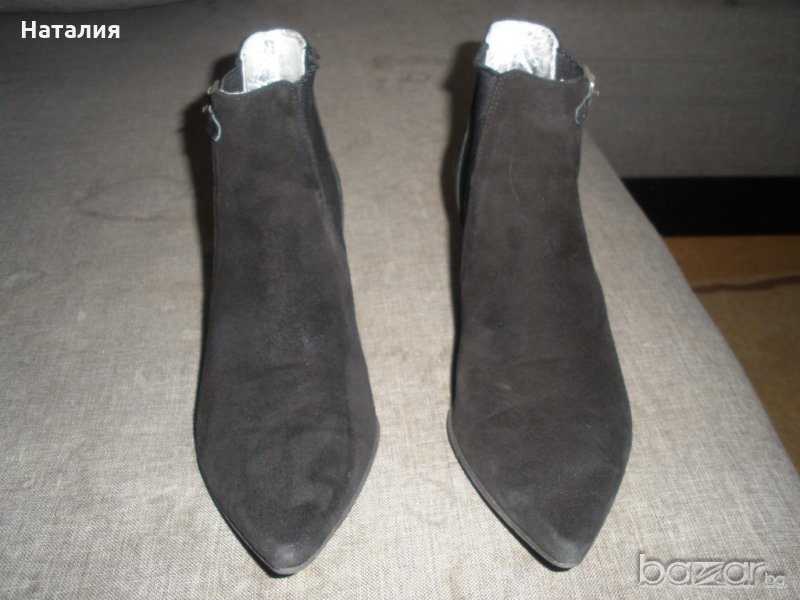 Дамски боти от ест.кожа, велур, р.37., снимка 1