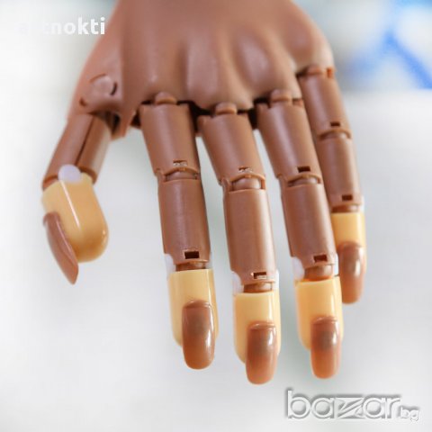 Тренировъчна ръка за маникюр + 100 бр. нокти, снимка 2 - Курсове за маникюристи - 17788580