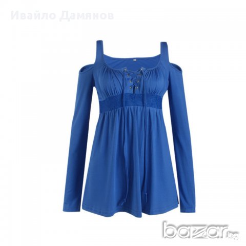 Нова дамска (женска) блуза с дълъг ръкав и презрамки, снимка 4 - Блузи с дълъг ръкав и пуловери - 16572658