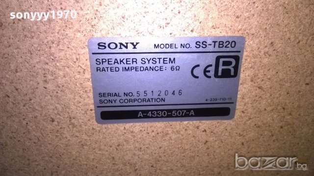 ПОРЪчАНИ-Sony ss-tb20/6ohms/sony corp.29х22х21см-2бр-внос швеицария, снимка 16 - Тонколони - 17548760