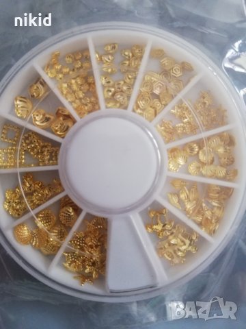 Златисти ситни и едри Морски миди мида  и др златни декорация украса за нокти маникюр