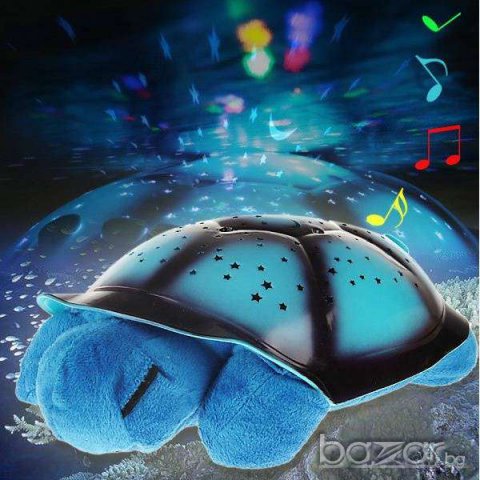 Плюшена музикална костенурка нощна лампа проектираща звездно небе, снимка 2 - Музикални играчки - 12809438
