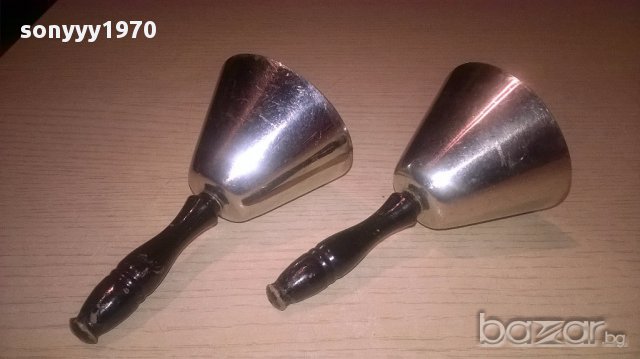 Камбани-2бр с ковани пирони-12х7см-внос швеицария, снимка 3 - Антикварни и старинни предмети - 17142857