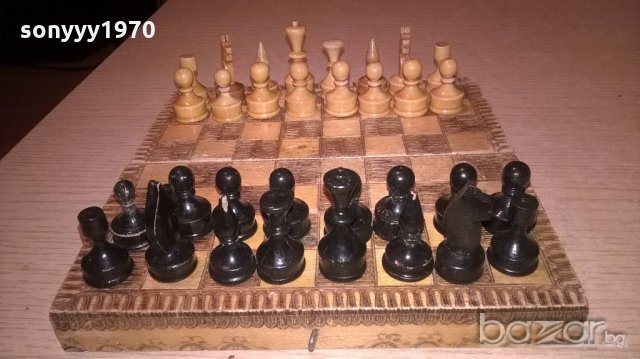 стар шах 17х17см-дървен, снимка 3 - Колекции - 19547537