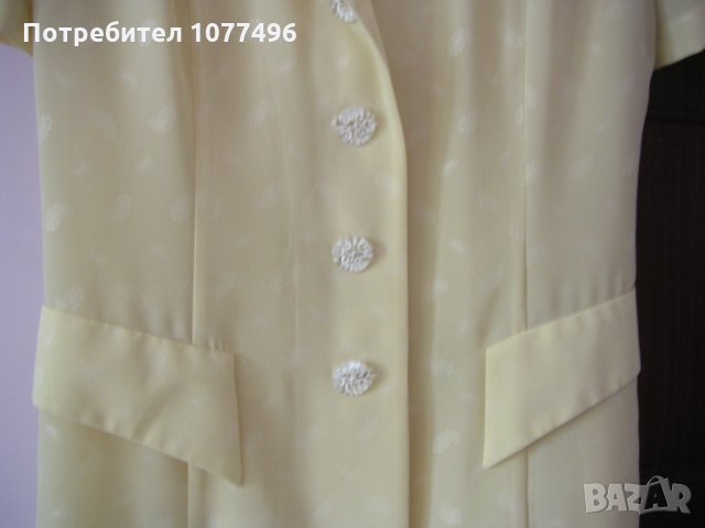 Ефирен дамски костюм – рокля и сако в бледо жълто Отличен Подарък!, снимка 3 - Комплекти - 25451244