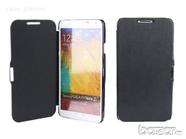 Нов флип кейс от Пвц за Samsung Galaxy Note 3 N9000 ,n9002, N9005 -черен