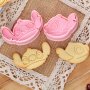 2 бр Лило и Стич lilo stitch форми пластмасови резци с релеф за фондан тесто сладки форма резец, снимка 1