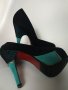 Тюркоазени обувки, снимка 1 - Дамски обувки на ток - 10517424
