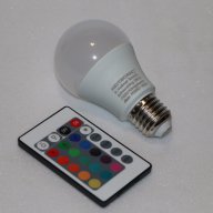LED кръгла, мат крушка с променящ се цвят, нова, немска HEITRONIC, внос от Германия, снимка 1 - Крушки - 16668233