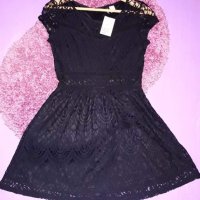 Черна дантелена рокля (H&M), снимка 1 - Рокли - 22662078