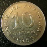 10 центаво 1953, Аржентина, снимка 1 - Нумизматика и бонистика - 15764096