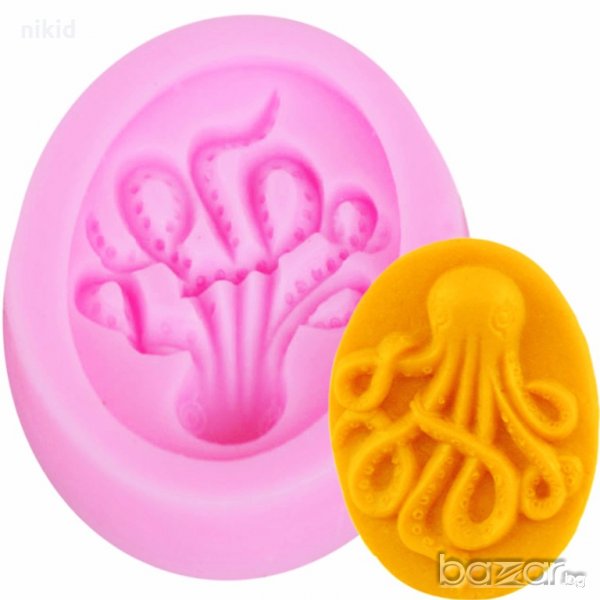 Октопод овал силиконов молд форма за фондан украса торта декорация мъфини, снимка 1
