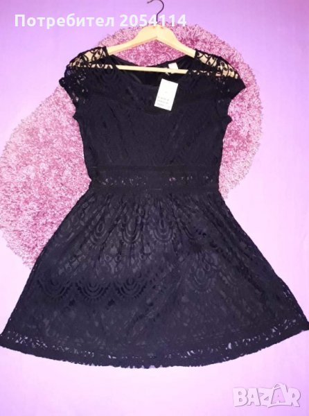 Черна дантелена рокля (H&M), снимка 1