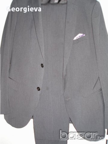 Тъмно сив втален спортно елегантен костюм Н&М