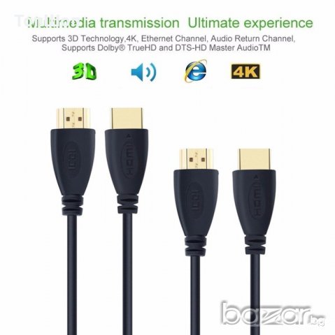 Кабел HDMI to HDMI - 3 метра, снимка 3 - Кабели и адаптери - 20628731