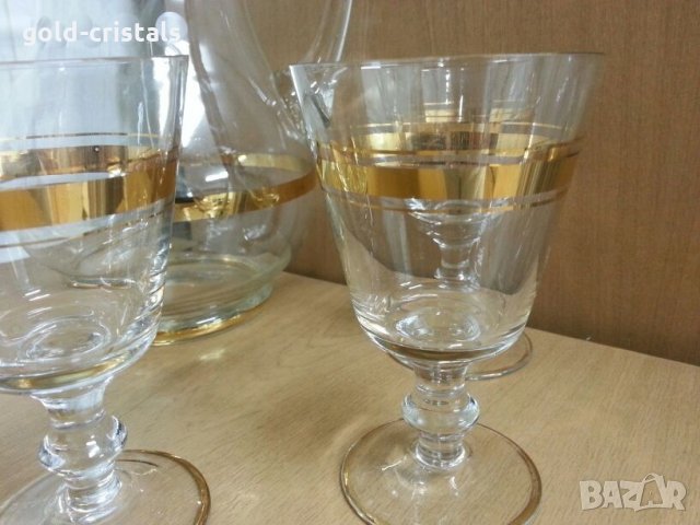  Ретро чаши с златен кант, снимка 2 - Антикварни и старинни предмети - 22287288