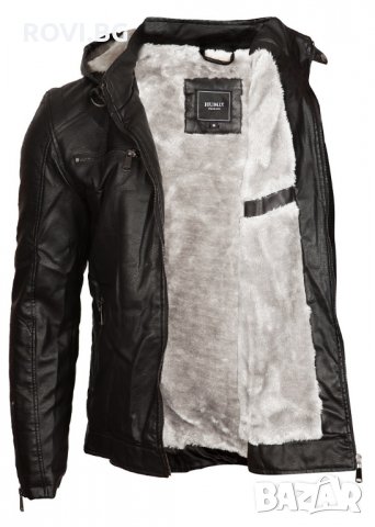 Мъжко зимно кожено яке – 3160, снимка 2 - Якета - 23305232