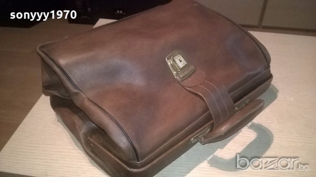 АНТИКА-ретро кожена докторска чанта 40х31х15см, снимка 4 - Антикварни и старинни предмети - 19111154