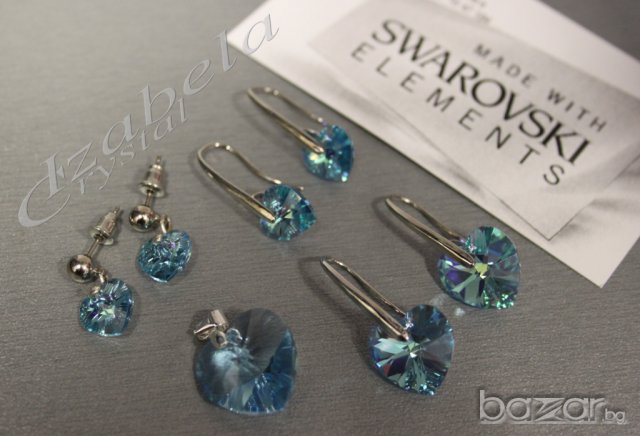 Сваровски Обеци,Колиета Комплекти"heart'' Crystals from SWAROVSKI®, снимка 6 - Бижутерийни комплекти - 6452351
