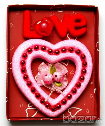 Луксозно сърце Валентинка - Love, снимка 1 - Романтични подаръци - 6674009
