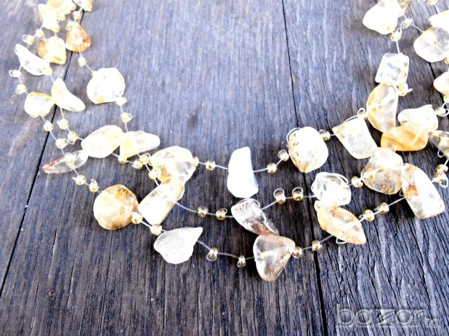 Колие от цитрин - многоредно, снимка 3 - Колиета, медальони, синджири - 16496320