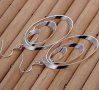 Сребърни овални обеци, снимка 3
