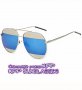 модерни слънчеви очила сребърни със синя лента, снимка 1 - Слънчеви и диоптрични очила - 15485654