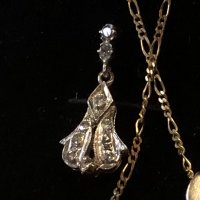 Обеци и медальон от платина с диаманти Злато Платина Диаманти Бижута, снимка 3 - Обеци - 23308193