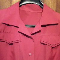 Дамска риза червена с копчета