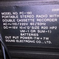 Sound electronic pc-190 hi-fi голям двукасетъчен, снимка 15 - Радиокасетофони, транзистори - 13786000