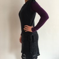 Тъмносиня рокля Junona плетиво, 100% памук, размер  S, снимка 1 - Рокли - 26124879