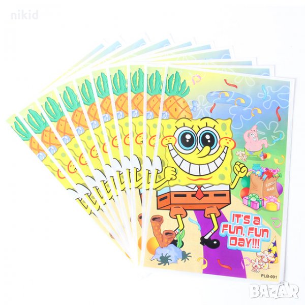 спондж боб Спонджбоб Sponge Bob 10 бр торбички за сладки подарък рожден ден парти, снимка 1
