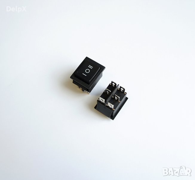 Ключ с 3 положения незадържащ черен 250V 16A 28x22mm, снимка 1