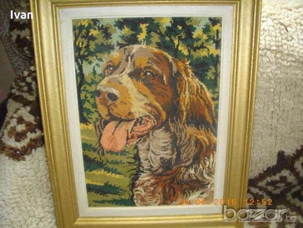 59х46см-Голям Ръчен Гоблен -Рамкиран-Отличен-DMC, снимка 1