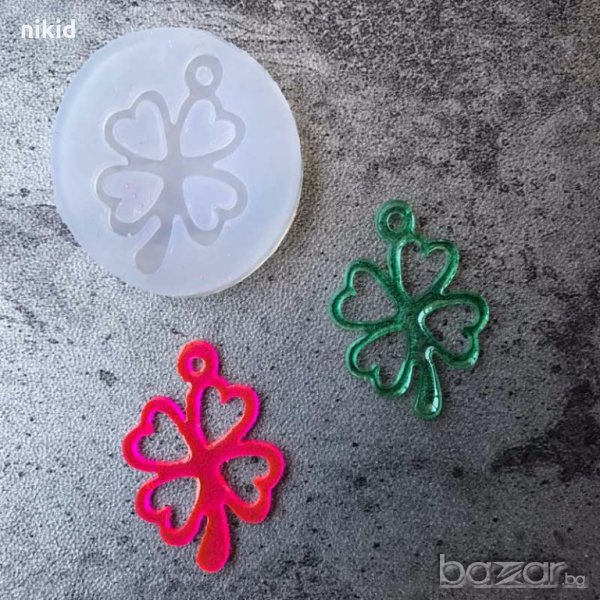 Детелина висулка силиконов молд форма сладкарство и декорация и изработка на бижута смола изделия , снимка 1