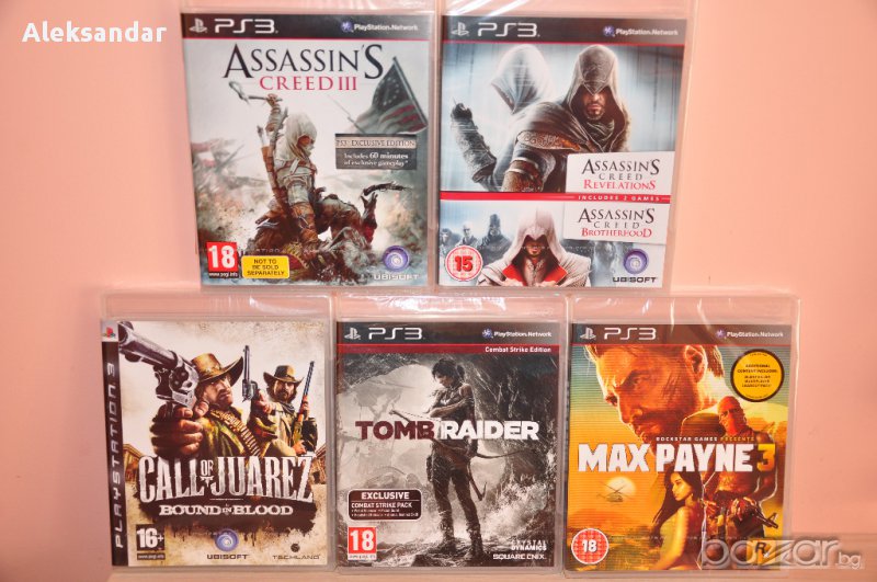 Нови игри.tomb Raider 2013,max Payne3,juarez,assassin`s Creed,hitman ps3, снимка 1