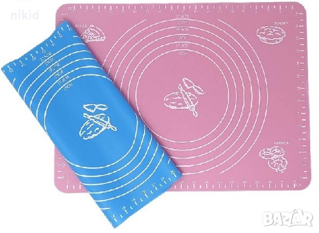 Голяма Разграфена силиконова незалепваща подложка килимче за точене печене и работа с тесто фондан  , снимка 1