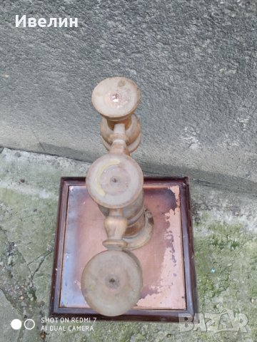 стар дървен свещник, снимка 3 - Антикварни и старинни предмети - 25852768