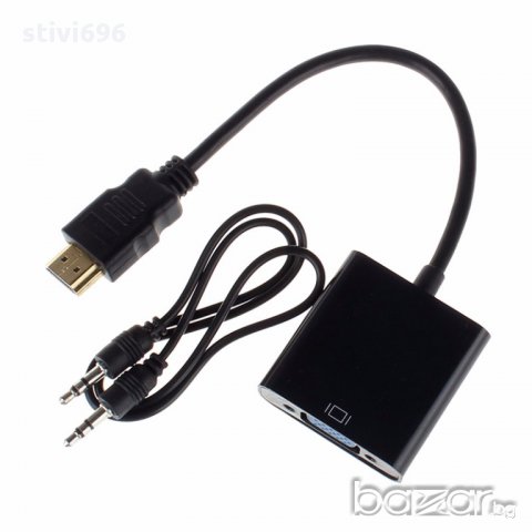 HDMI мъжки към VGA+ Audio Женски адаптер, снимка 1 - Кабели и адаптери - 17489703