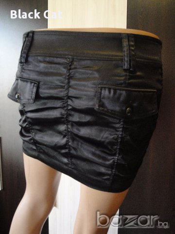 Terranova (Теранова) – нова ефектна маркова черна "набрана" / "намачкана" дамска пола, снимка 5 - Поли - 15181398